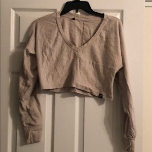 Gymshark Tan Towel Long Sleeve Crop Tee